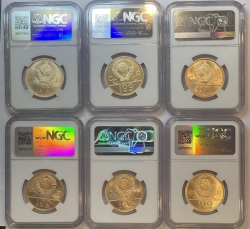 Набор золотых монет 100 рублей "Олимпиада 80" в слабах NGC MS 70